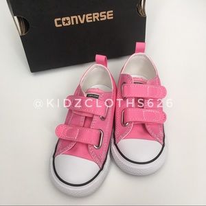 Converse Pink Velcro Sneakers